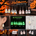 Halloween Ghost Earrings Set – 4-Piece Glow-in-the-Dark Collection